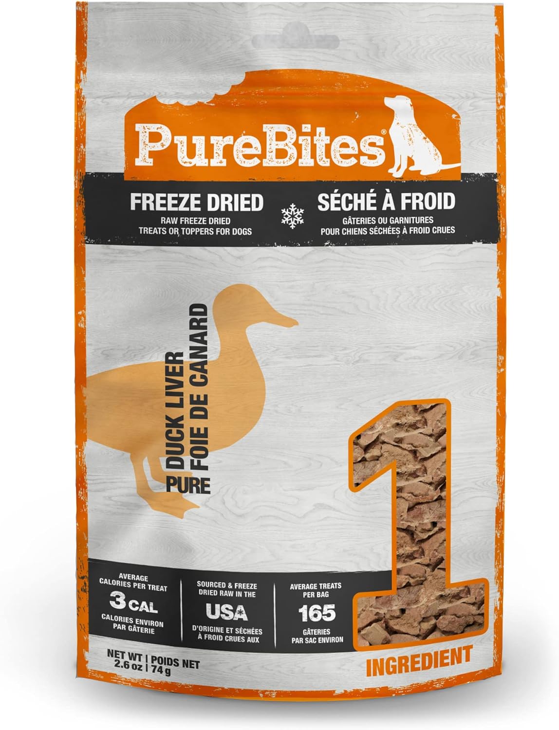 PureBites Duck Liver Freeze Dried Dog Treats 2.6 oz.