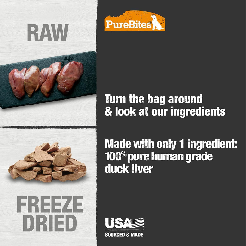 PureBites Duck Liver Freeze Dried Dog Treats 2.6 oz.