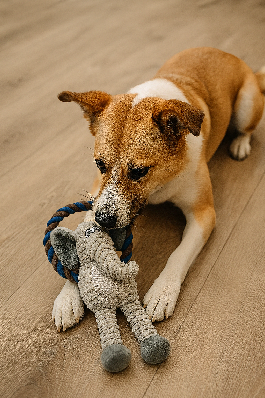 WOOZAPET Rope Dog Toy with Combination of Plush Stuffed Animal