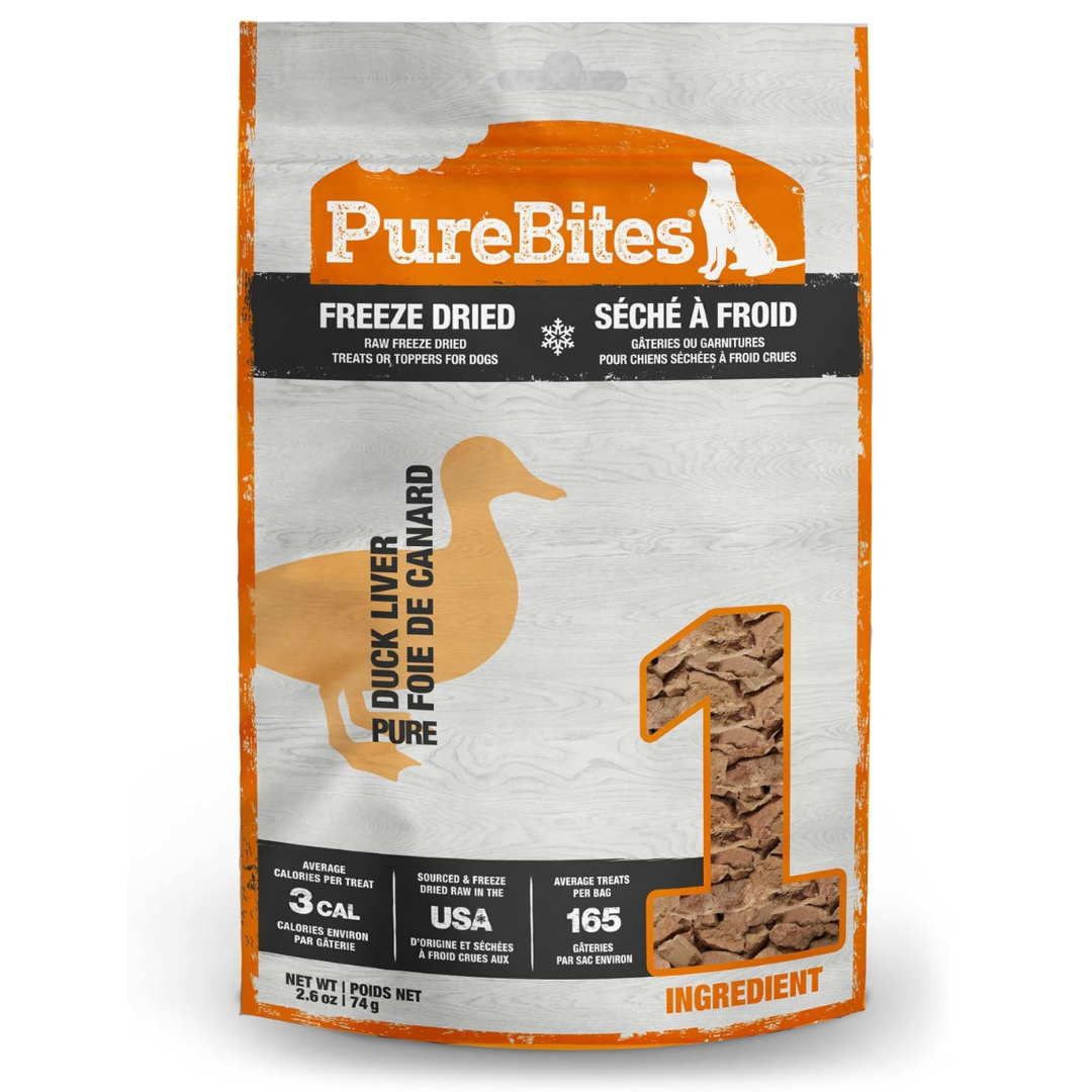 PureBites Duck Liver Freeze Dried Dog Treats 2.6 oz.