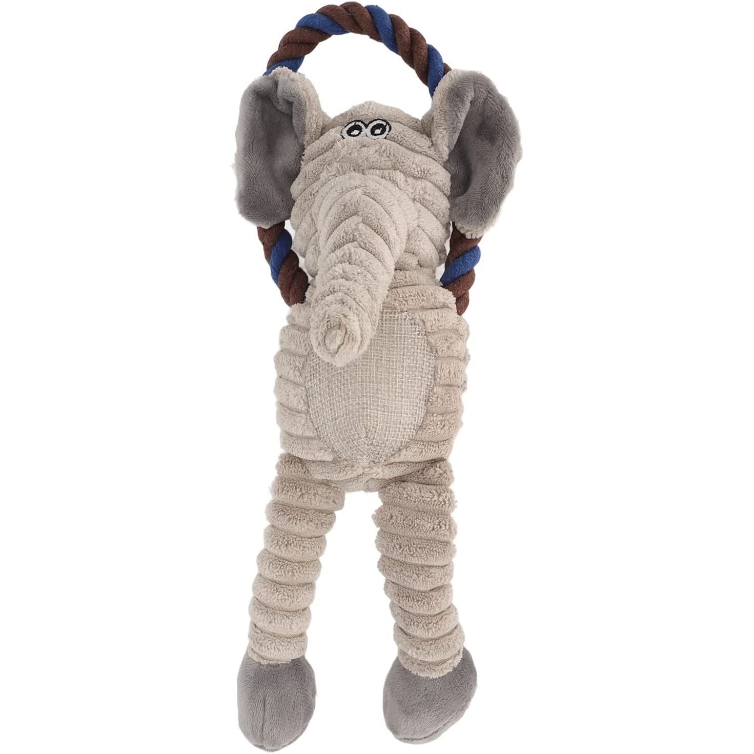 WOOZAPET Rope Dog Toy with Combination of Plush Stuffed Animal