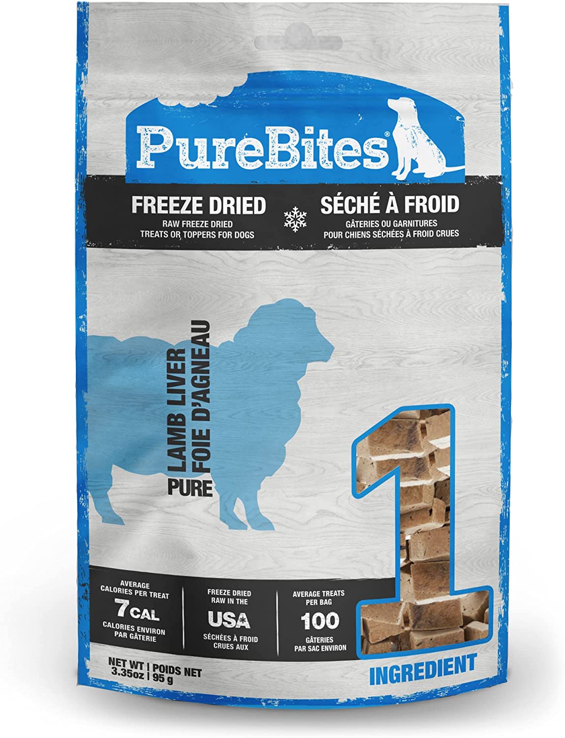 PureBites Lamb Liver Freeze Dried Treats 3.35 oz. Bag